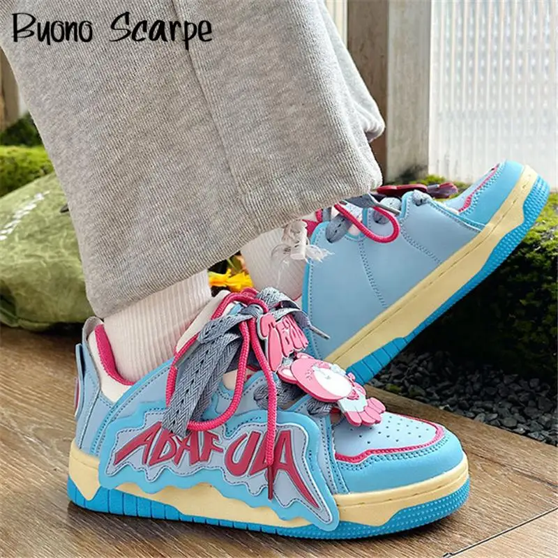 

Унисекс, универсальные разноцветные лоскутные кроссовки с круглым носком и толстой подошвой на платформе, мужские и женские кроссовки, новая обувь в стиле вестерн