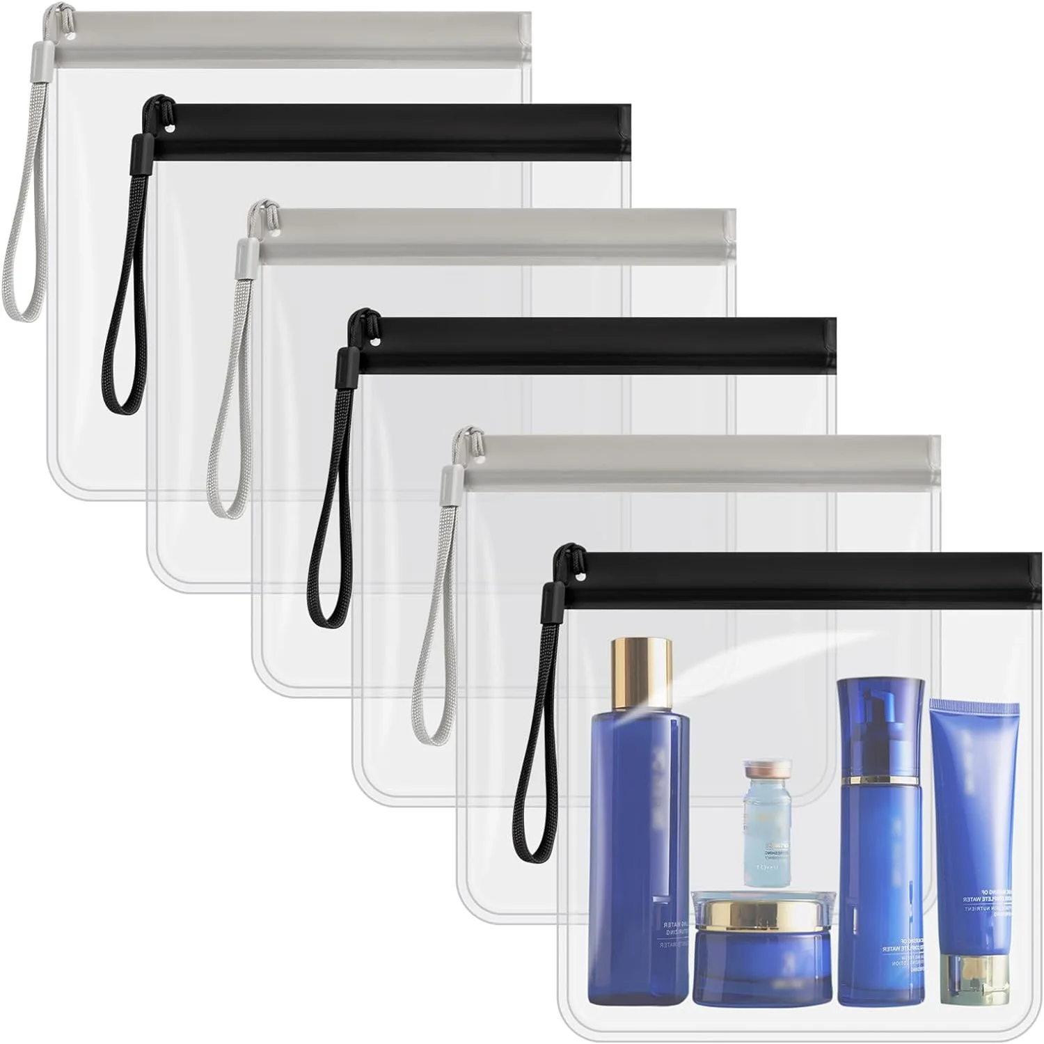1pc Luggage Transparent Travel Use Leakproof Flight Make Up Waterproof for Women Reusable Airport Security Toiletry Bag
