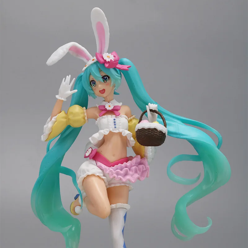 23cm Kawaii Hatsune Miku อะนิเมะ Kawaii Pvc ตุ๊กตาตุ๊กตา Action Figures กระต่ายหูรวบรวมเครื่องประดับของเล่นคริสต์มาสของขวัญ ﻿