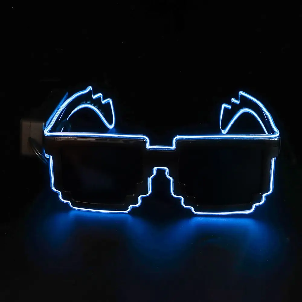 Wireless Mosaic LED Glasses Halloween Christmas Birthday Neon Party Nightclubs Neon Rave Shades Flashing Glasses for Adult Kids