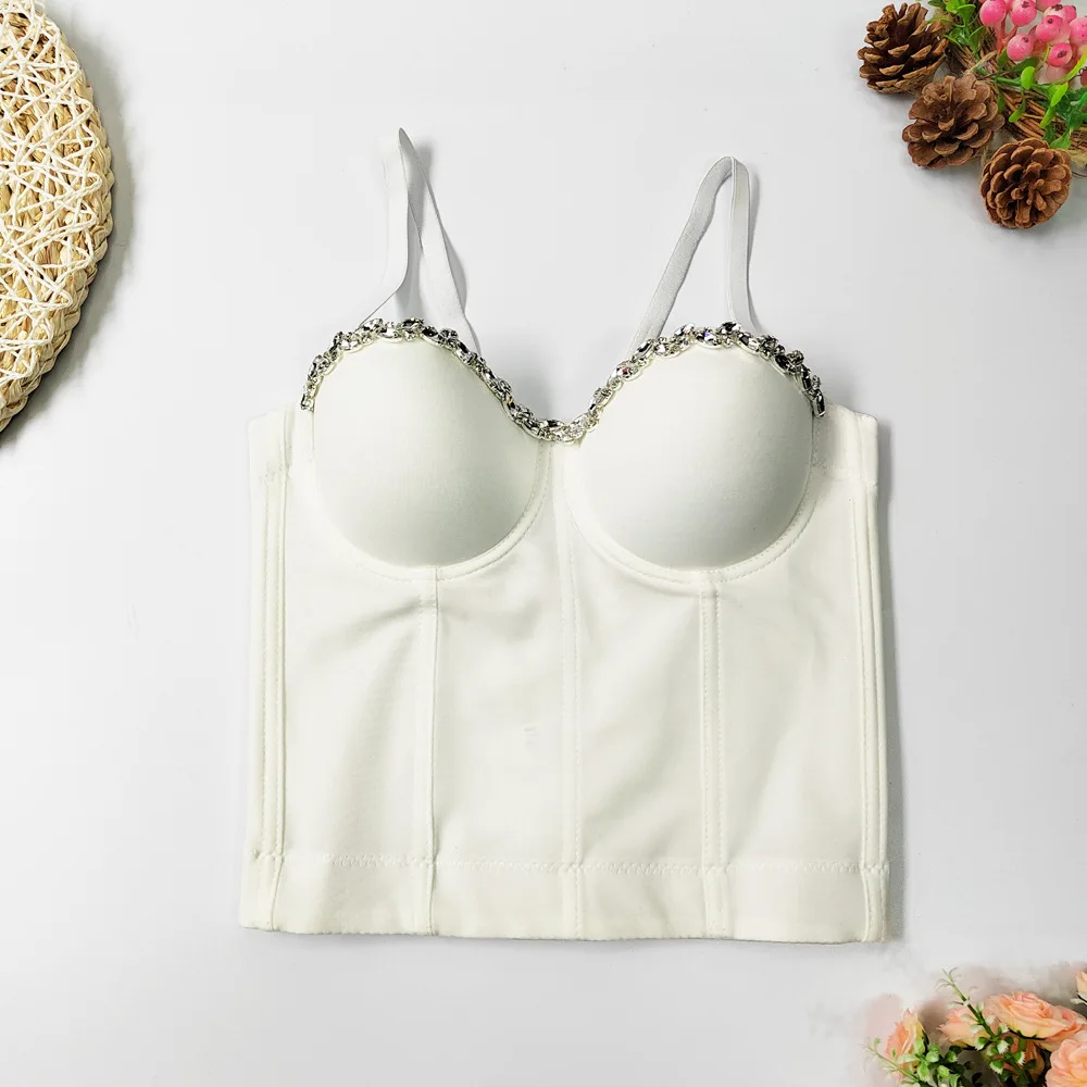 تخصيص المرأة الكبار الخصر cinching مثير الصدرية طويلة الحمالة حجر الراين مسمار الخرز لتغطية البطن التفاف حول الصدر #3