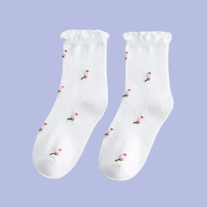 Calcetines de malla fina para mujer, medias transpirables, absorbentes del sudor, para primavera y verano, 5/10 pares