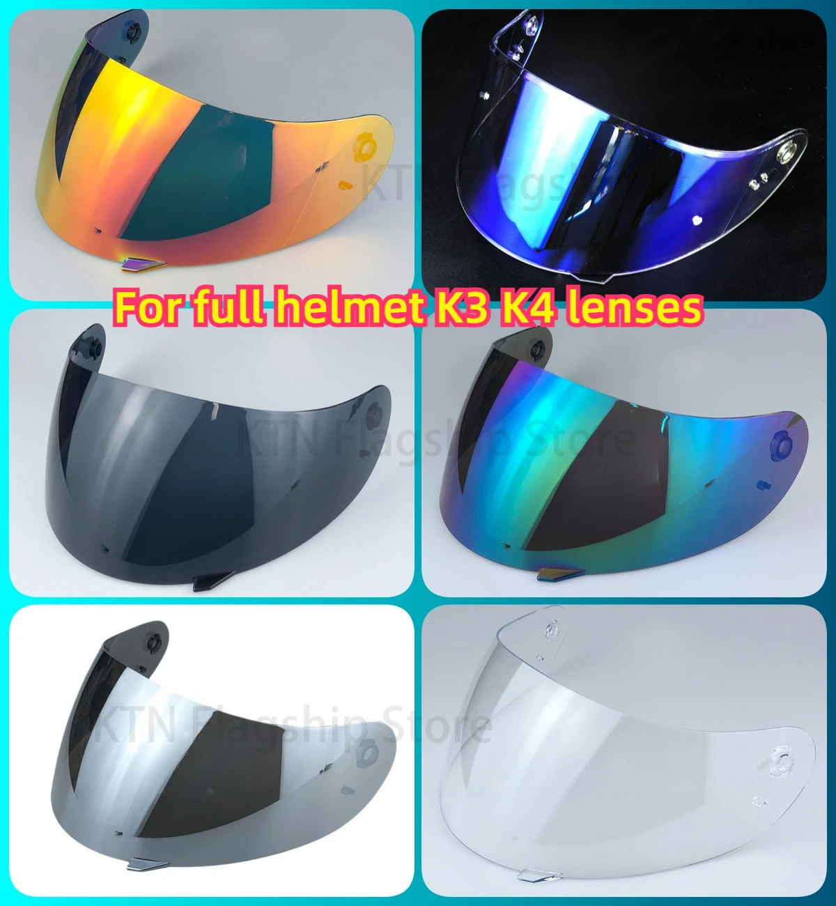 For full helmet K3 K4 lens motorcycle helmet mirror accessories electroplated windshield