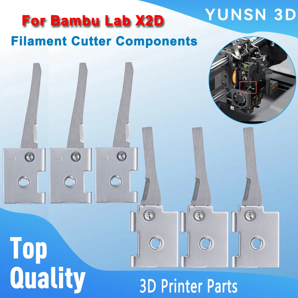 Filament Cutter Components For Bambu Lab X2D Left Right Replacement Spare Cutting Blade Set For Bamboo Lab X2D 3D Printer Parts