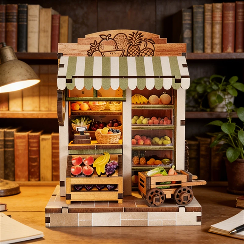 Zestawy do samodzielnego montażu drewnianych miniaturowych modeli Mini Casa Japońska Restauracja Puzzle 3D Domki dla lalek z meblami na prezenty urodzinowe dla przyjaciół