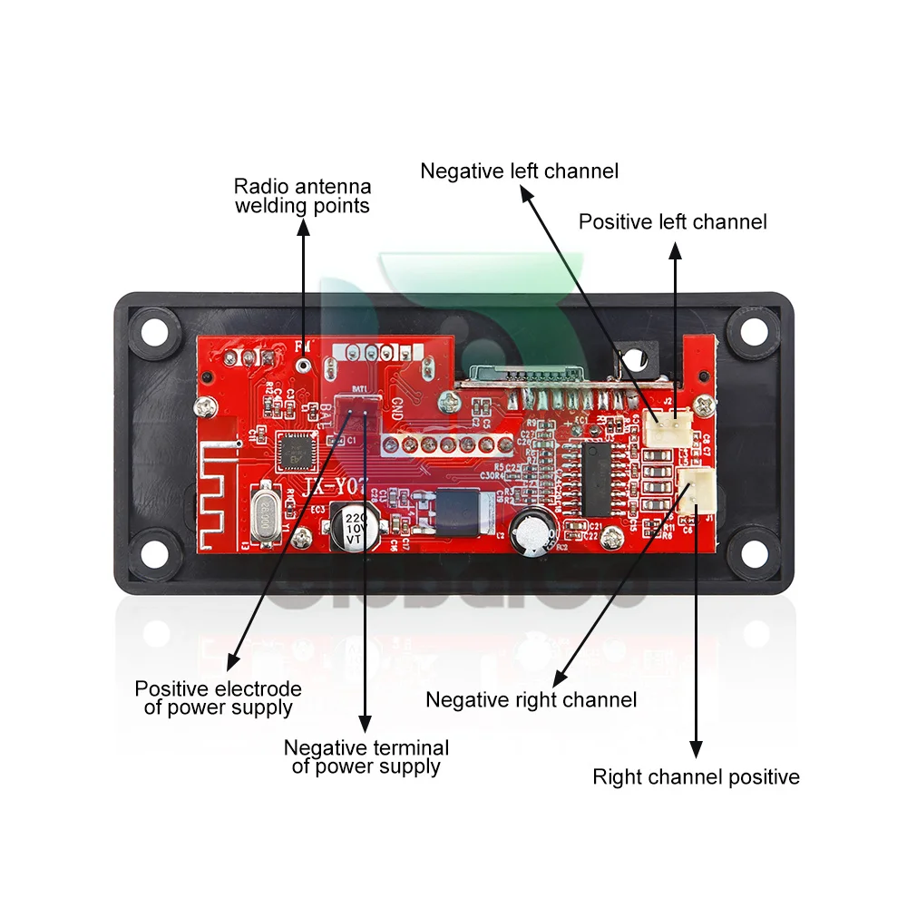 DC7V-22V 2*30W 60W amplificatore vivavoce lettore MP3 scheda di decodifica Bluetooth 5.0 auto FM Radio modulo supporto FM TF registratori USB