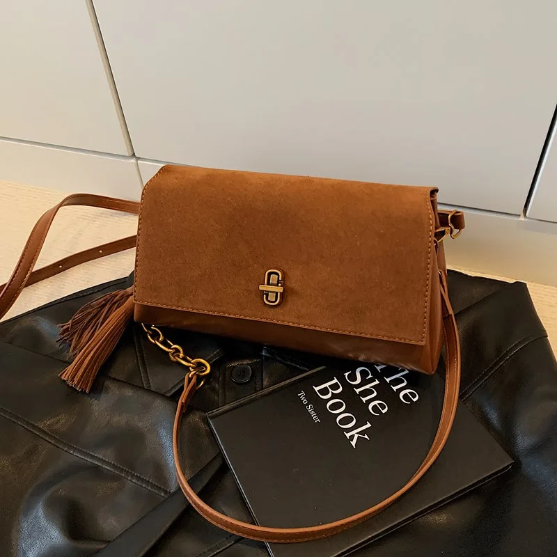

Premium Texture Casual Portable Saddle Bag Women's 2025 Autumn New Suede Retro Exquisite Shoulder Messenger Bag