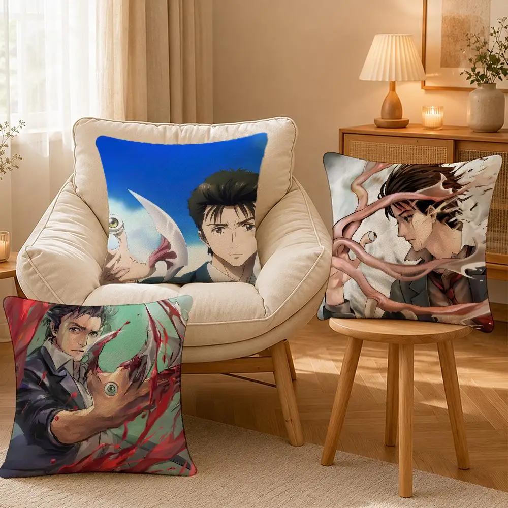 Anime Parasyte Maxim Horror Cushion Cover Personalized Short Plush Cushion Cover Sofa Pillowcase Bedroom Home Decor Gift