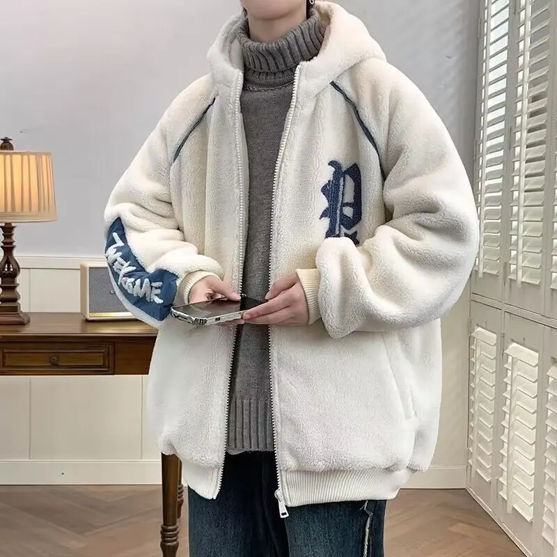 

Thiened Fce Hooded Jaet for Boys Winter 2025 New Sle Warm Top Children's Winter Clothes Open Cardigan Stand Fit