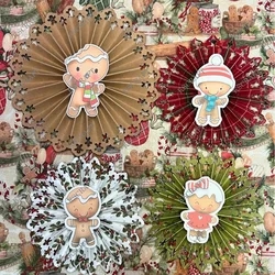 KSCRAFT Gingerbread Man Rosette Cutting Dies Stencils for DIY Scrapbooking Decorative Embossing DIY Paper Cards