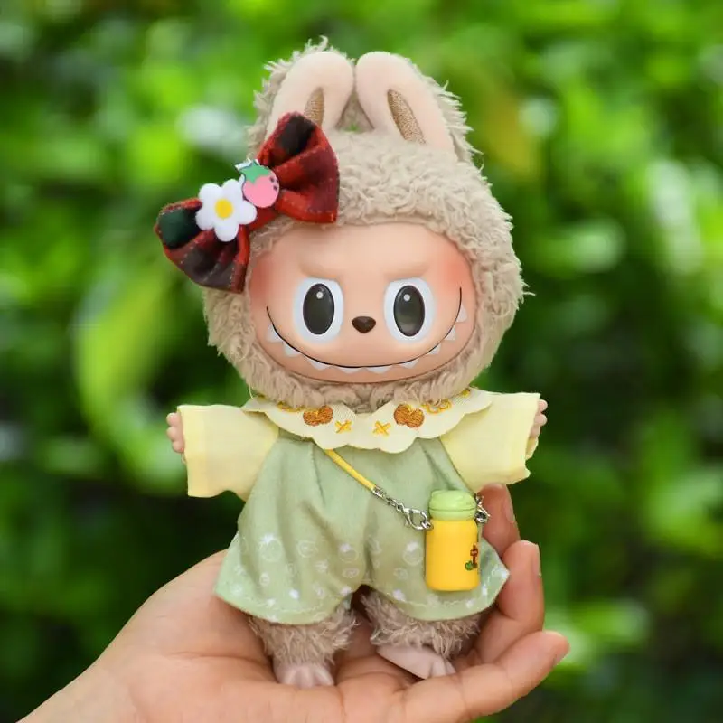 

17cm Cute Mini Plush Doll'S Clothes Outfit Accessories For Korea Kpop Exo Labubu Idol Dolls Strawberry Suit Clothing Kid Gift