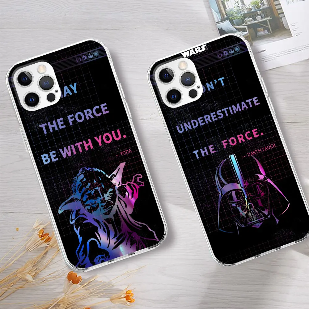 Yoda Darth Vader Obi-Wan Kenobi Case for Apple iPhone 11 15 Plus 13 12 Mini 7 8 X XS XR 14 Pro Max Transparent Soft Phone Cover