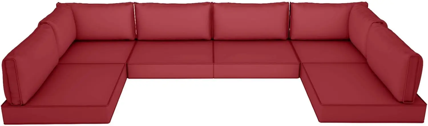 

Уличные секционные подушки, 4-дюймовые пенополиуретановые подушки высокой плотности для замены мебельных элементов, 14 шт. водонепроницаемых подушек для уличных диванов