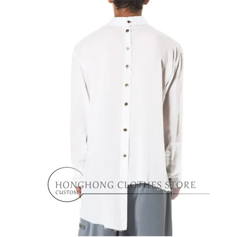 2026New design white cotton and linen shirt - high-quality custom-sized semi-transparent blouse view 4