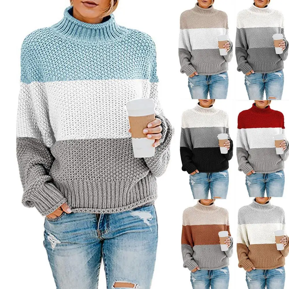 

Women's High Color Blo Sweater Knitwear Coarse Tead Commute Sle Regular Fit Inner Wear Pure Color Winter Season