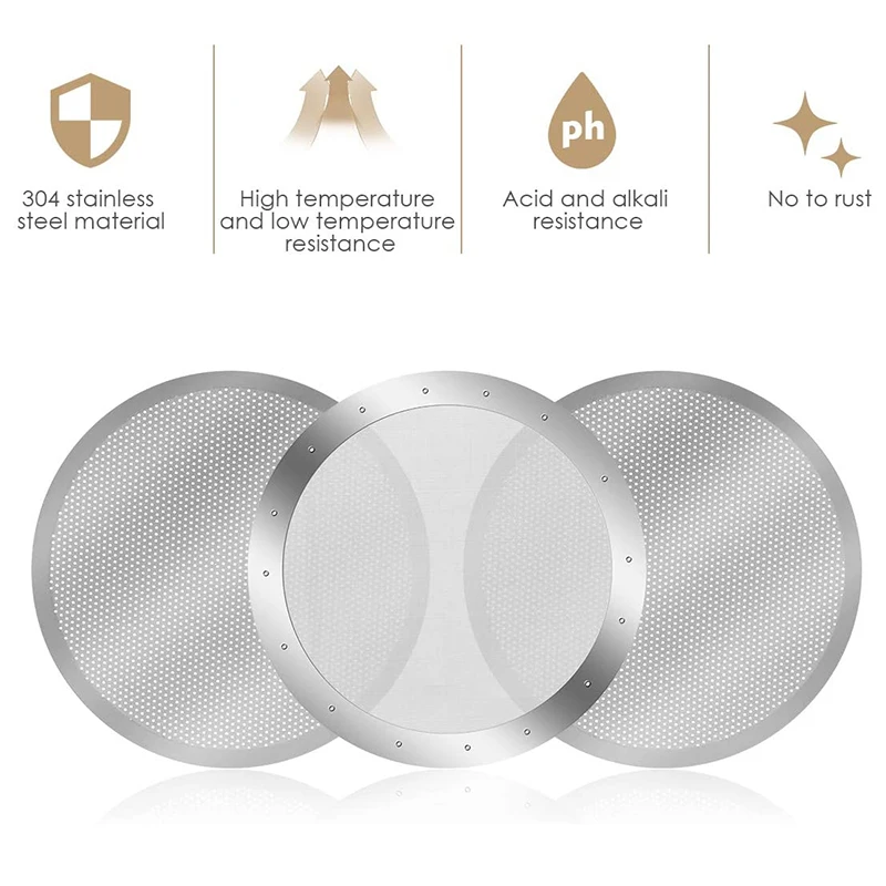 Picture 5: 3 Pack Metal Reusable Coffee Filter Mesh for Coffee Maker Espresso Maker, Silver
