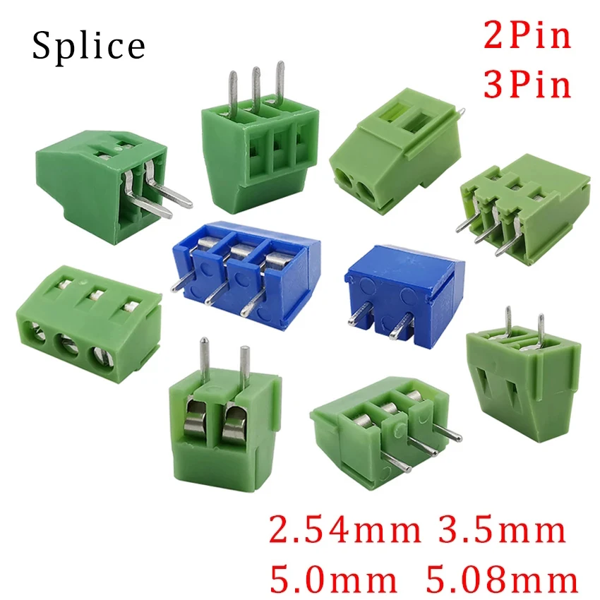 10Pcs KF-127/KF-128/KF129/KF301/KF-350 2Pin 3Pin Pitch 2.54/3.5/5.0/5.08mm Straight Pin PCB Terminal Block Wire Connector