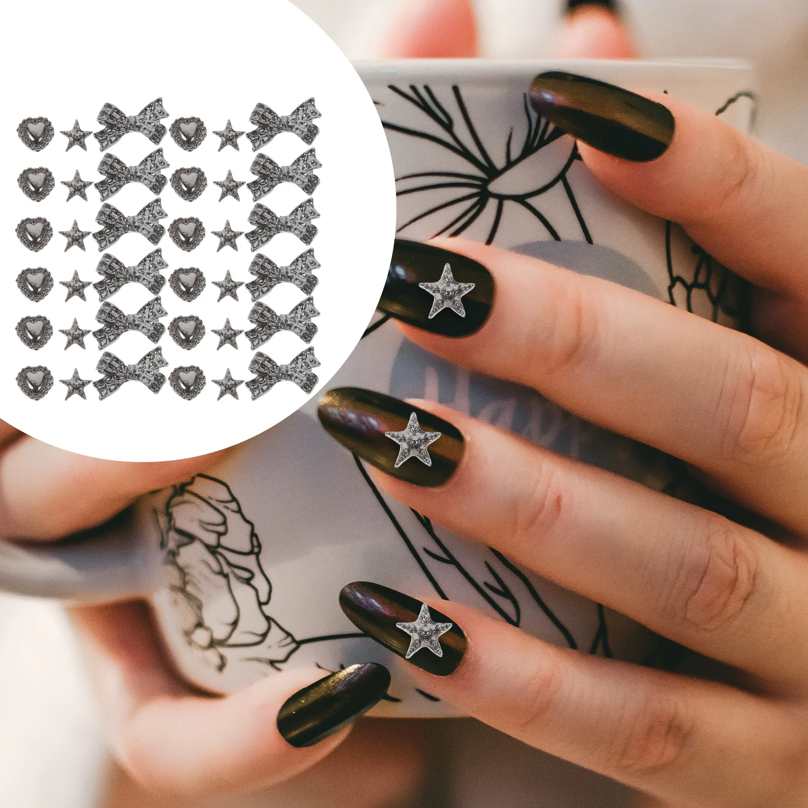 

30Pcs Nail Accessories Flatback Alloy DIY Art Manicure Retro Metal Decor Nail Charms Cross Manicure Charm Flatback Alloy