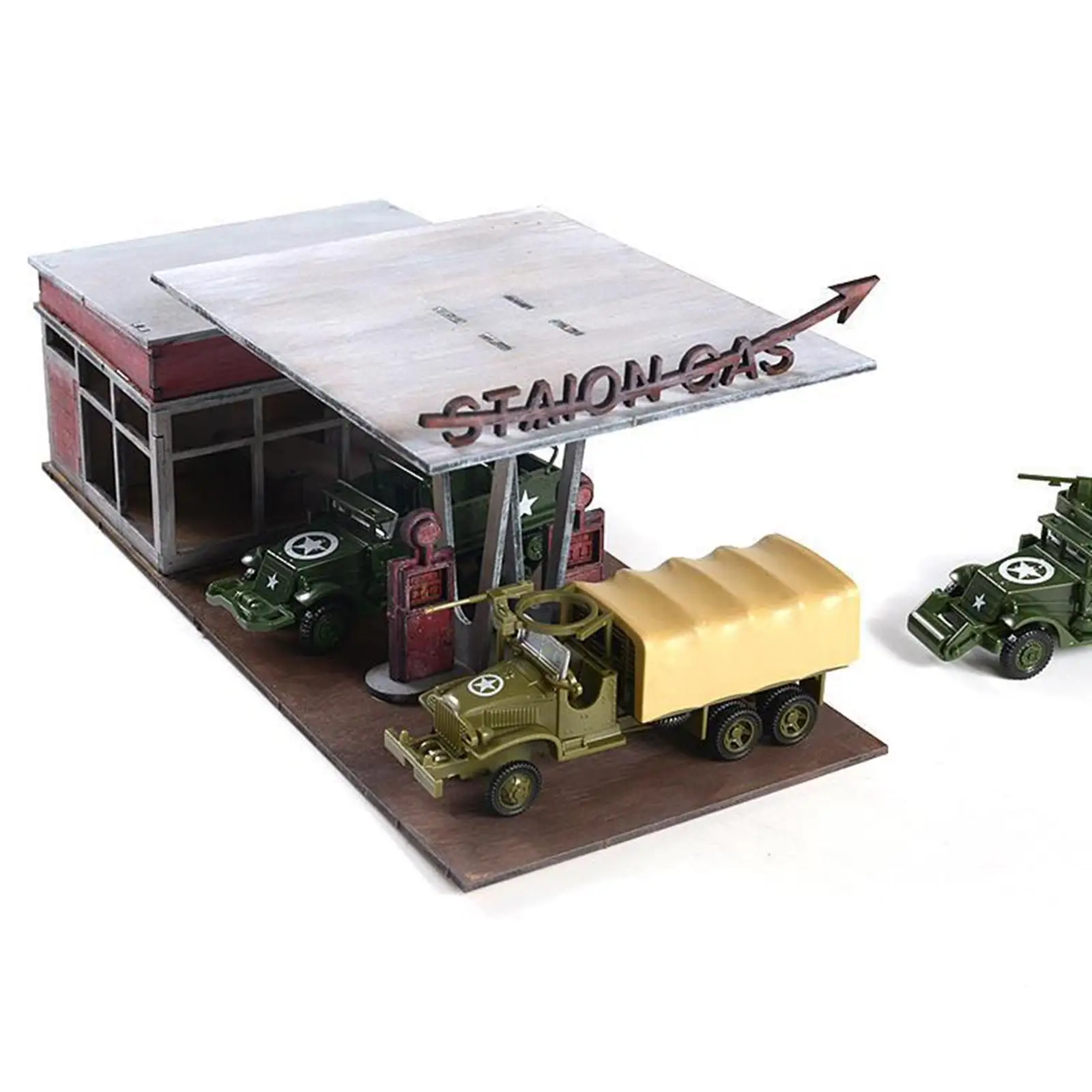 Gas Station Building Kits 1:64 1:72 Scale Educational for Sand Table