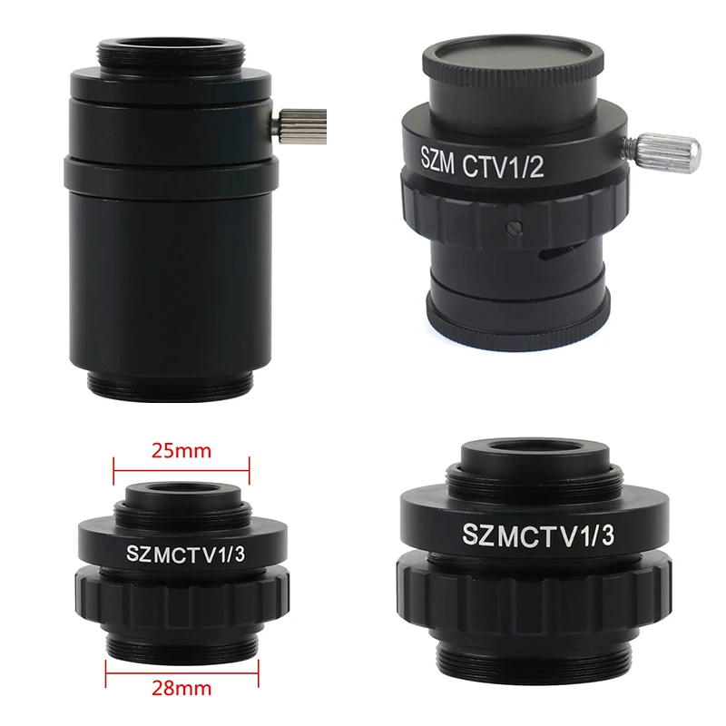 SZM CTV 1/2 1/3 1X CCD Adapter 0.3X 0.5X 1X C mount Lens For Zoom Trinocular Stereo Microscope HDMI VGA USB Camera