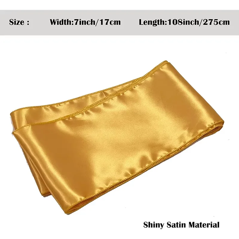10PCS 2.75M/108.27IN Satin Chair Sashes Bows Chair Cover Ribbons for Wedding Banquet Party Baby Shower Event Decoration