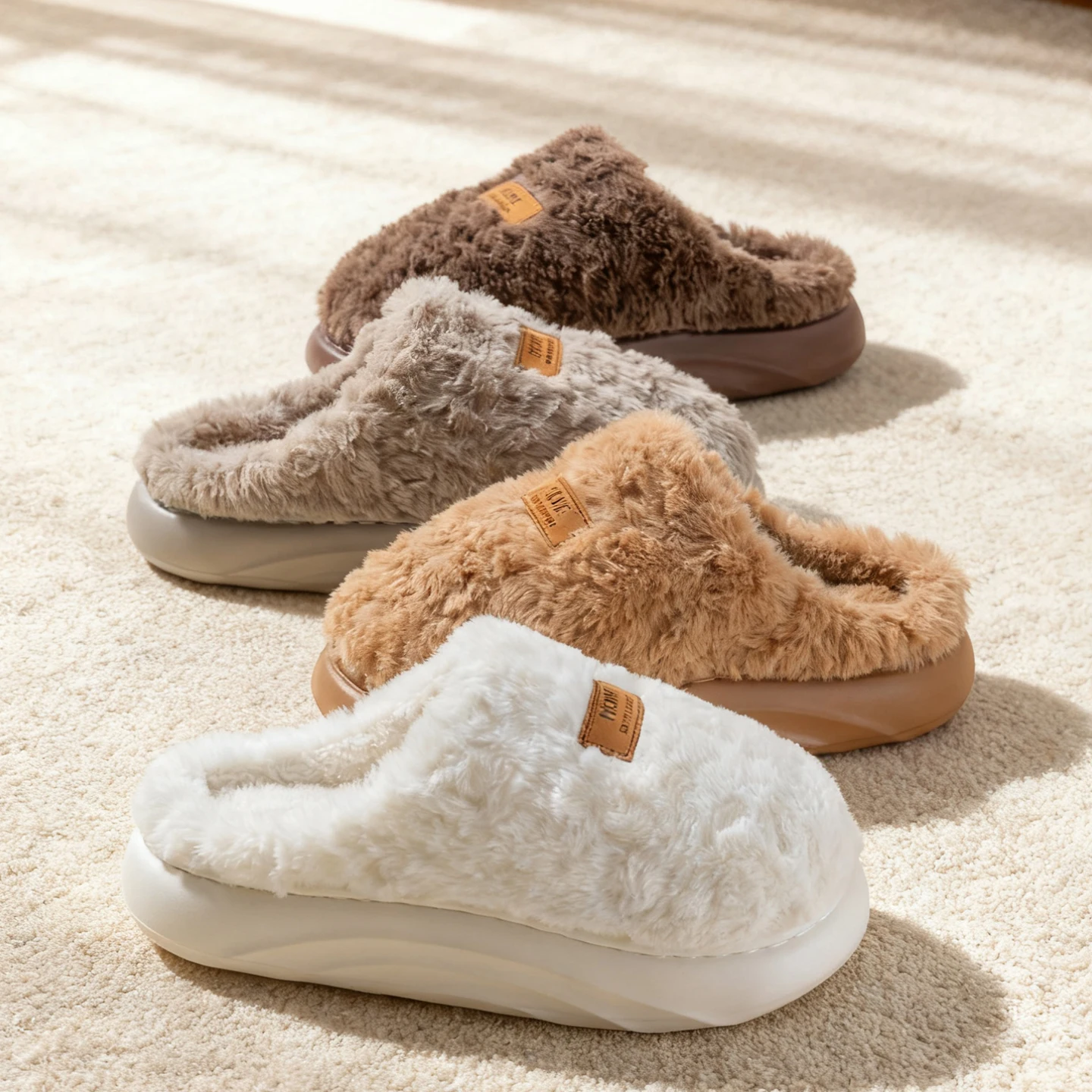 Men's Plush Slippers, Winter I - Sewing Fleece 评论和价格