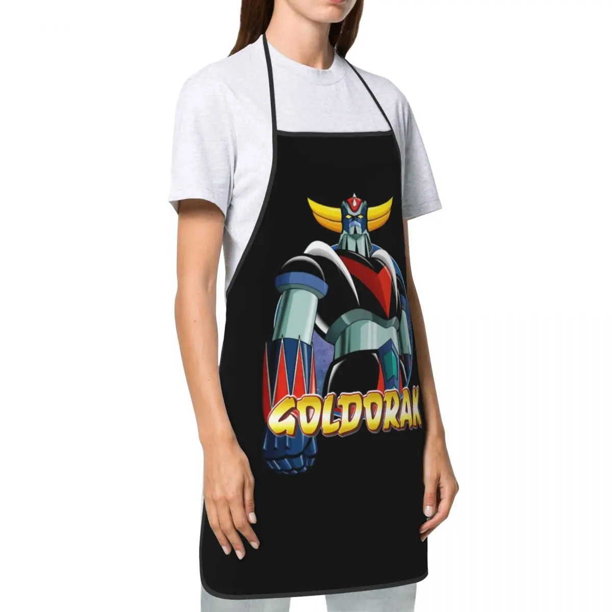 UFO Robot Goldorak Grendizer Apron for Women Men Anime Mechanical Warrior Adult Kitchen Chef Bib Tablier Cuisine Cooking Baking