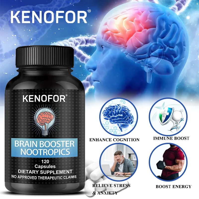 Brain Boosting Supplements - Fast-Absorbing Nootropics for Focus, Memory, Concentration, Clarity, Energy Stress & Anxiety Relief