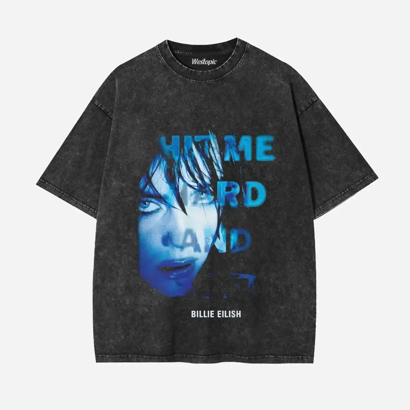 ビリー・アイリッシュ アメリカントレンディヴィンテージウォッシュドグラフィックプリントTシャツ男性女性トップスオーバーサイズコットン半袖オーバーサイズTシャツ