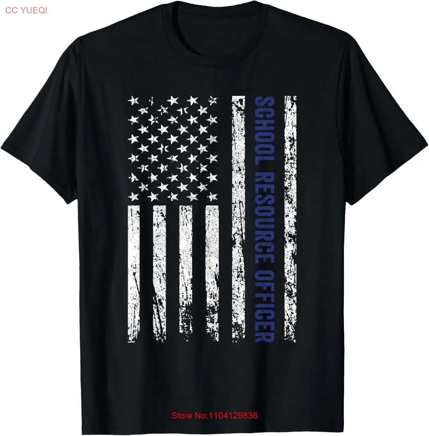 School Resource Officer SRO USA Flag T-Shirt Hoodie