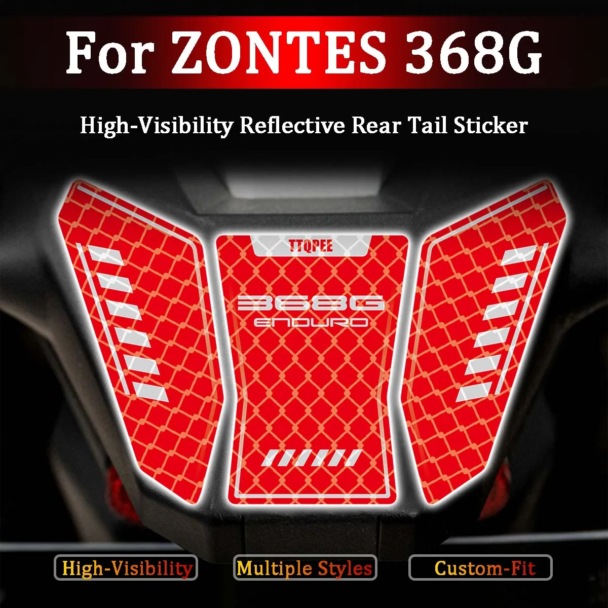 

Для ZONTES 368G светоотражающие наклейки для мотоциклов высокой видимости, мото скутер, задний хвостовой корпус, декоративные виниловые аксессуары, наклейки