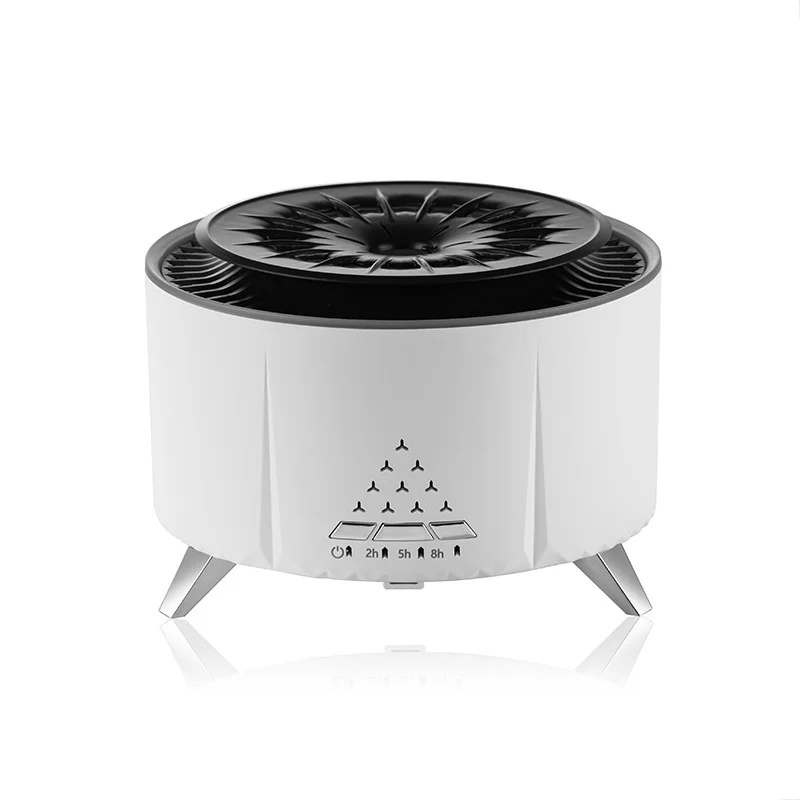 White Noise Volcanic Lava Humidifier Creative Flame Aromatherapy Machine Desktop Simulation Jellyfish Smoke Ring for Relaxation