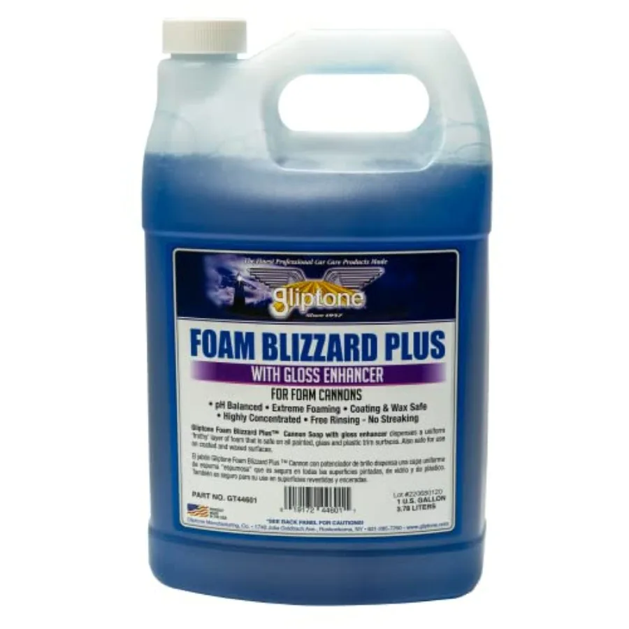 

Профессиональная пена для ухода за автомобилем Blizzard Plus Foam Cannon Soap с усилителем блеска, 1 галлон, белая пена для автодетейлинга, высокий глянец