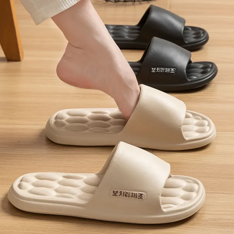 خفيفة الوزن لينة وحيد شبشب منزل المرأة الصيف 2025 داخلي عدم الانزلاق سحابة الشرائح امرأة الراحة كعب مسطح زوجين النعال #6