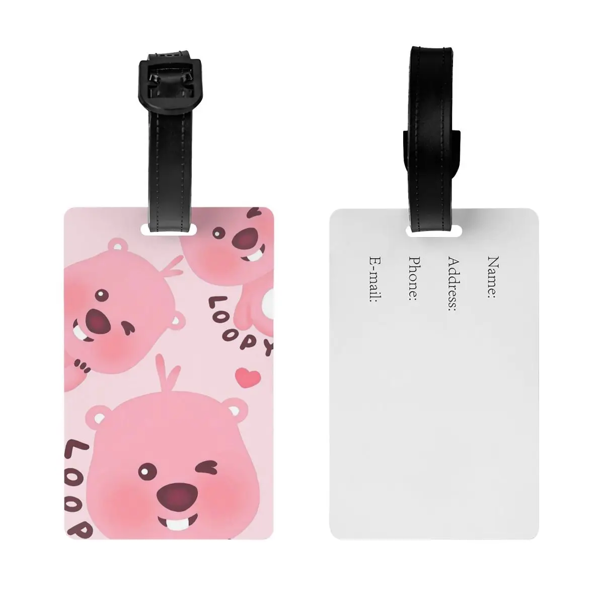 Kawaii LoAmendments Cartoon Beaver Bagage Tag, Suitcase Silica Gel Travel Accessrespiration Holder, Baggage Tag, ID Address Baggage Tags Gift