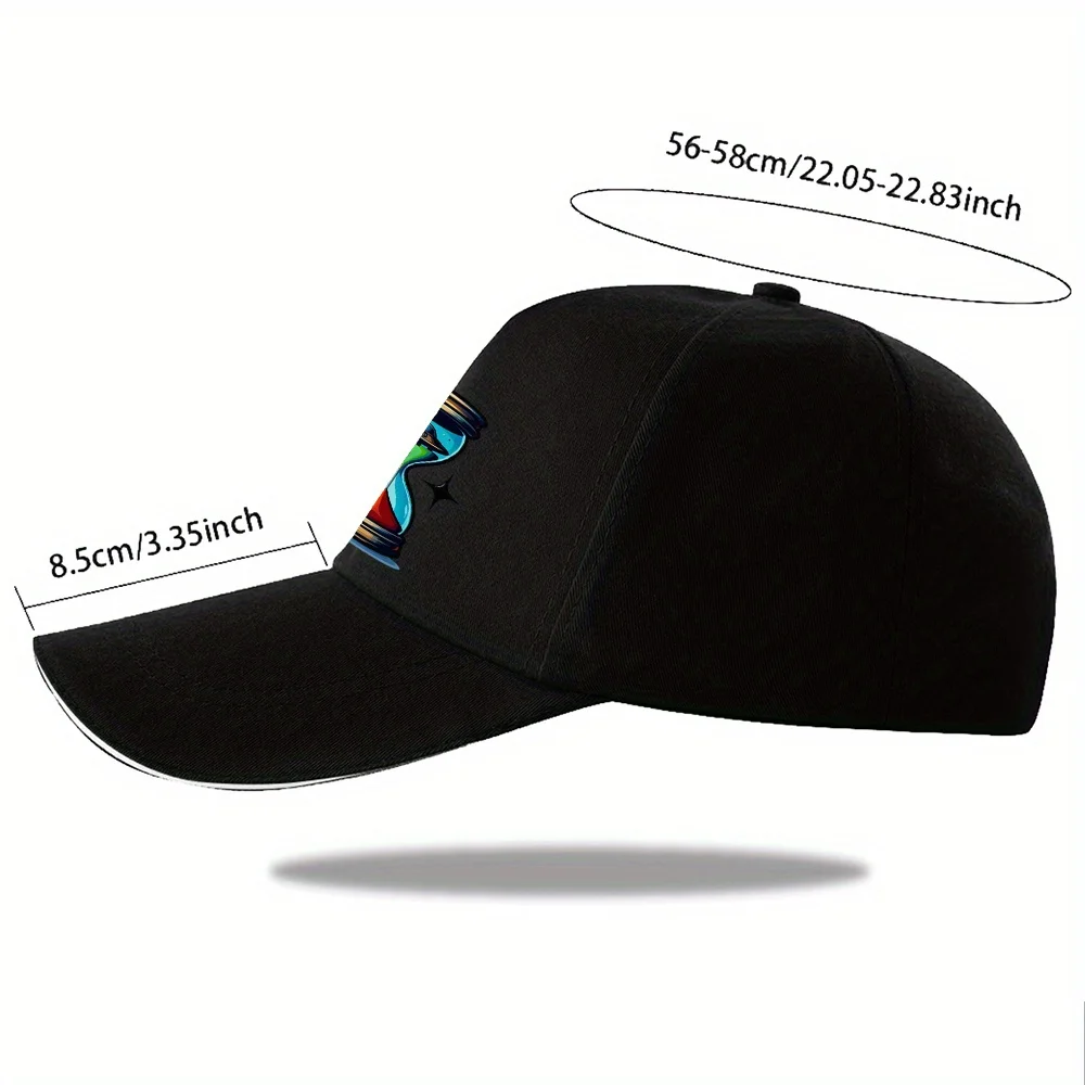 UFO Hourglass Time Travel Baseball Cap Polyester Unisex Adjustable Outdoor Sports Cap