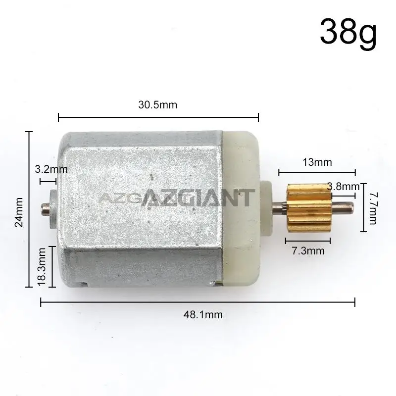 AZGIANT Small Motor DC 12V 10T 48mm Axis Low Noise Anti-Rust for Car Lock Block&DIY Toy&Electric Tool&Scientific Experiments