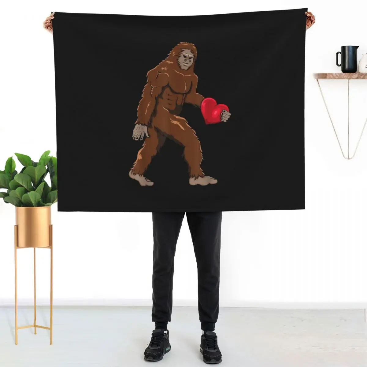 Cute Bigfoot Heart Throw Blanket Polar Giant Sofa Single Bed Hairy For Baby Blankets