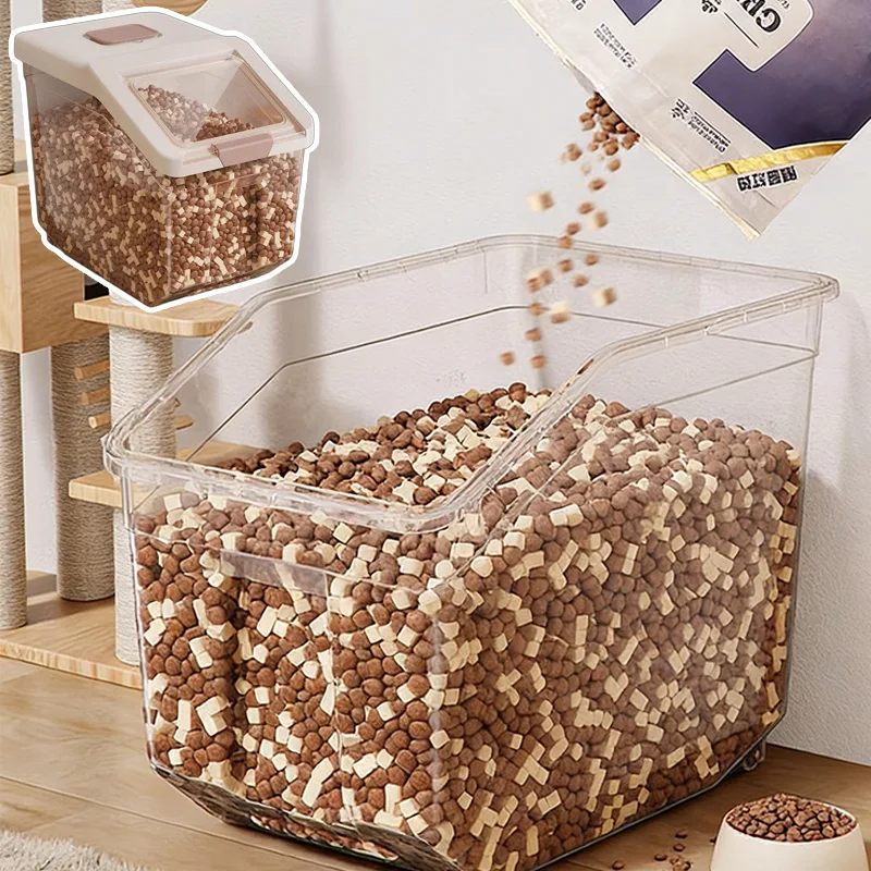 

Heavy Duty Strong Load-bearing Pet Food Storage Container Airtight Sealed Bucket Large Capacity For Dog Cat Bird Food Rice Grain