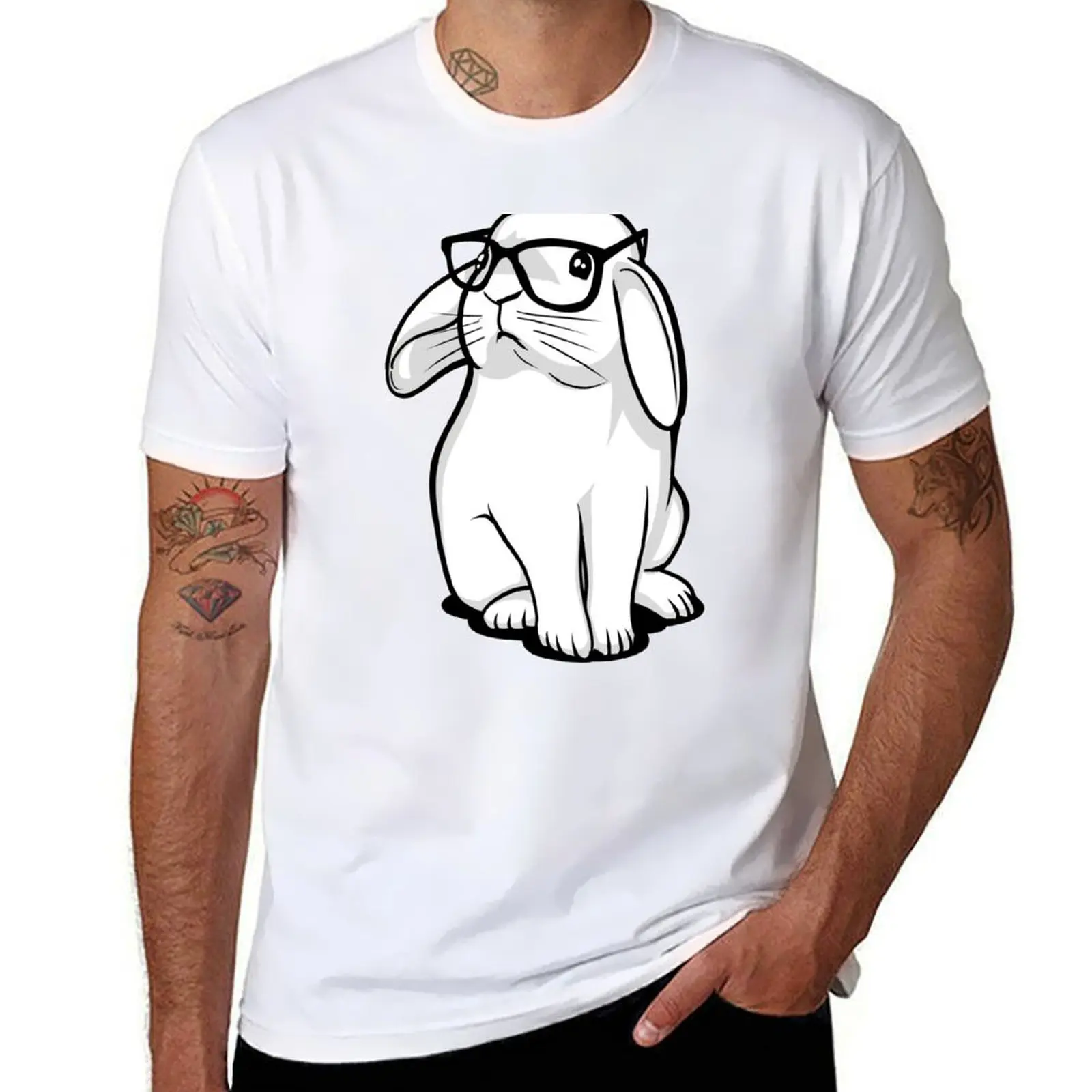 

Hipster Rabbit T-Shirt t shirts for man graphic tees man t shirt designer cotton t shirt man T-Shirt