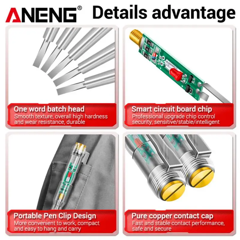 Intelligent Voltage Tester Pen AC Non-contact Induction Test Pencil Voltmeter Power Detector Electrical Screwdriver Indicator