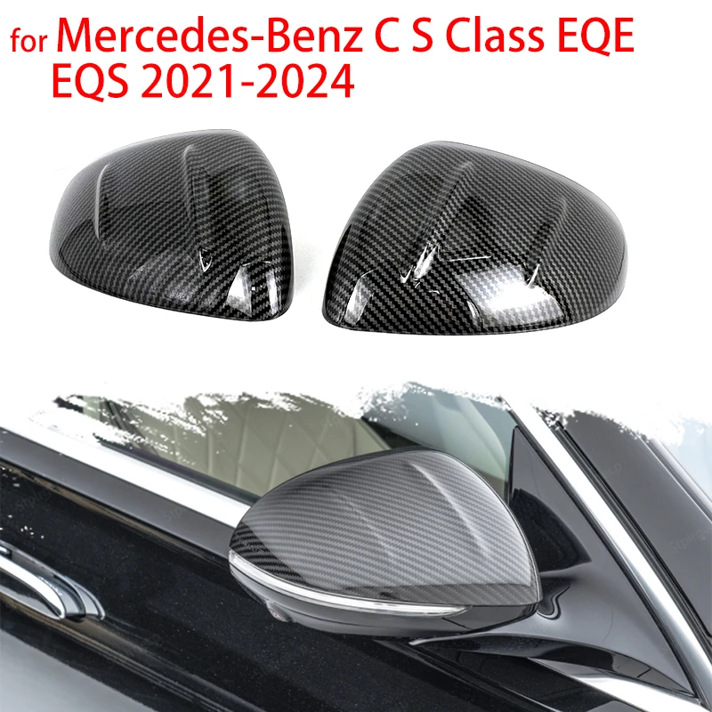 Крышка зеркала заднего вида, глянцевая черная защита S680 для Mercedes-Benz EQE V295 EQS V297, сменная крышка зеркала