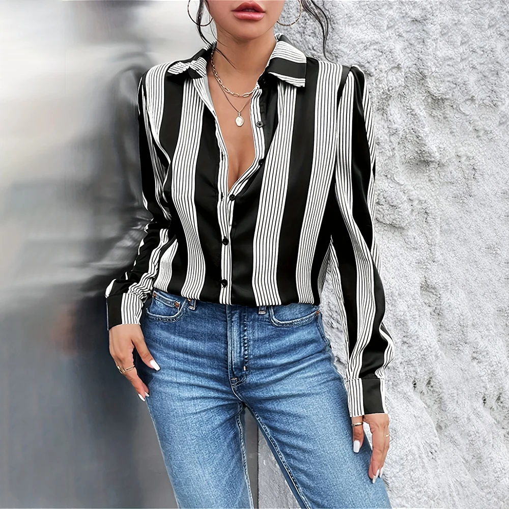 Women Casual Shirt 2024 New Vintage Geometric Print Shirt Summer Large Size Lapel Button Up Top Elegant Evening Dress For Women