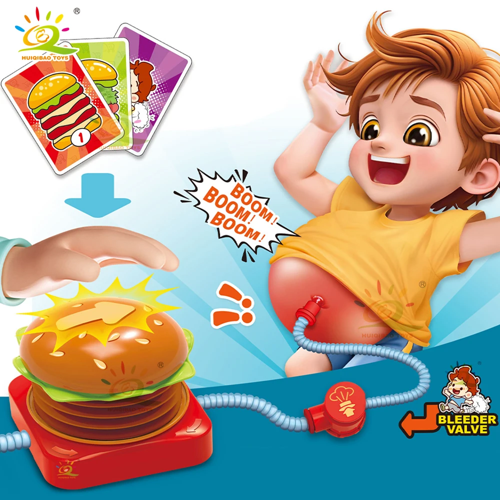

Hamburger Boom Balloon, надувная игрушка-взрыв, конкурентоспособная игрушка для двух игроков, креативная и забавная игра для вечеринок для взрослых и детей