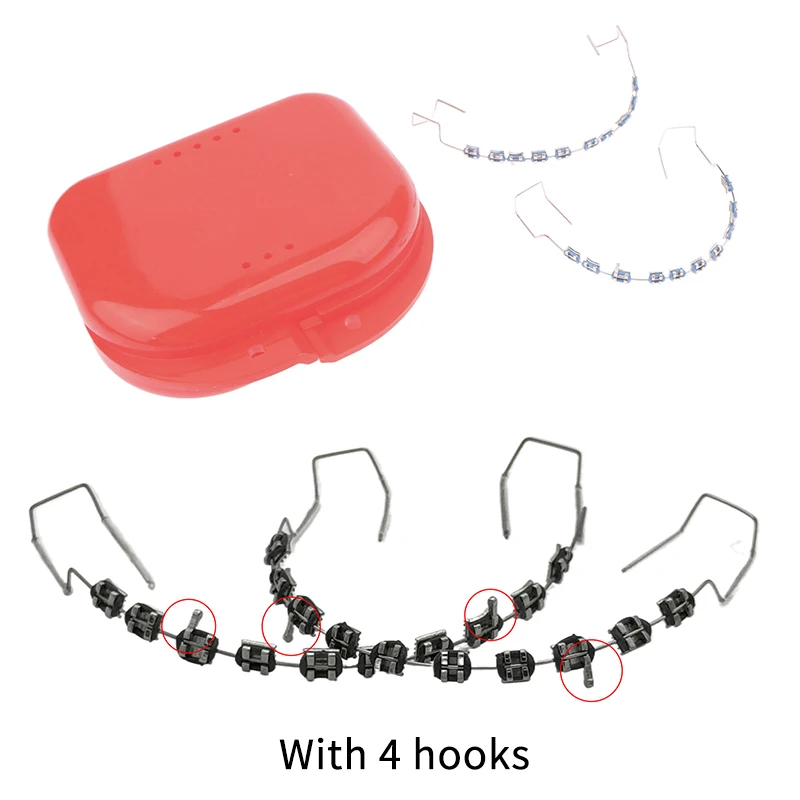 1 Pair Temporary Tooth Decoration With Metal Wires Multicolour Metal Bracket Orthodontic Ligature Ties Dentist Material