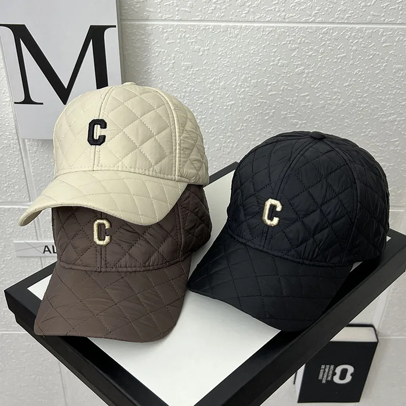 

Women's Hat Autumn and Winter Down Cap Casual Warm Hat Korean Fashion C Word Fashion All Winter Baseball Cap Panama Women's Hat