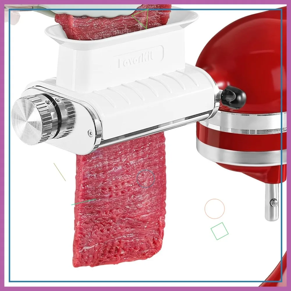 

Adjustable Meat Tenderizer Attachment for Stand Mixers, Dishwasher Safe with 3 Thickness Settings