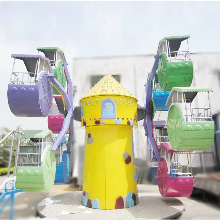 Double Kids Portable Ferris Wheel Park Kids Small Games Ferris Wheel  Fiberglass Small Ferris Wheel