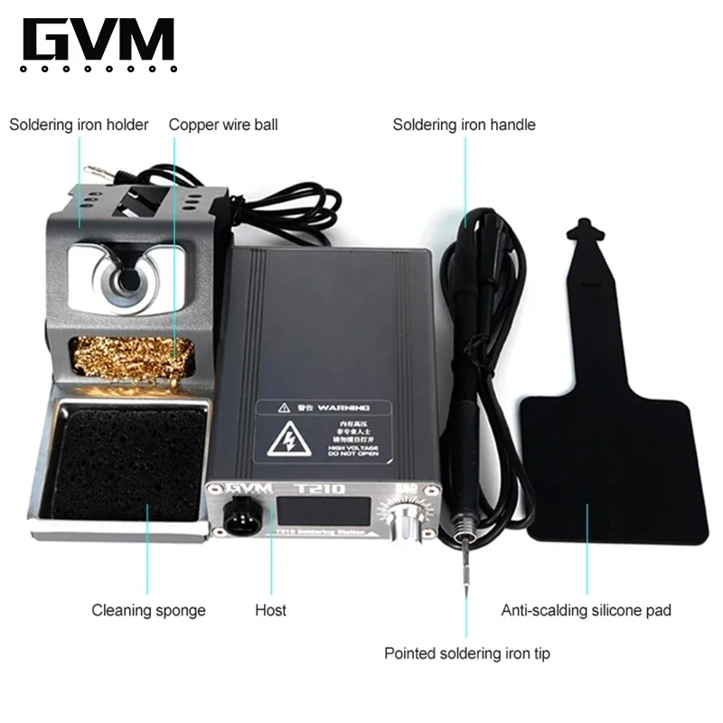 

GVM T210 Rapid Warming Automatic Sleep 2S Melting Tin Professional Mobile Phone Repair Constant Temperature Soldering Station
