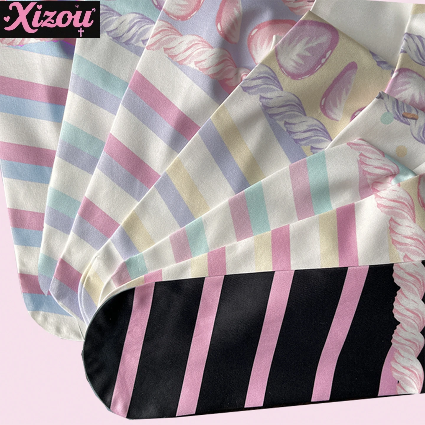 Japanese Sweet Macaron Lolita  Women's Socks Sweetheart Girl Spring Autumn Tube Socks Velvet Printed Knee Sock with Lolita Skirt
